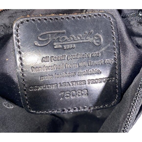 Vintage Fossil crossbody shoulder bag soft pebbled leather black minimalist - Picture 8 of 10